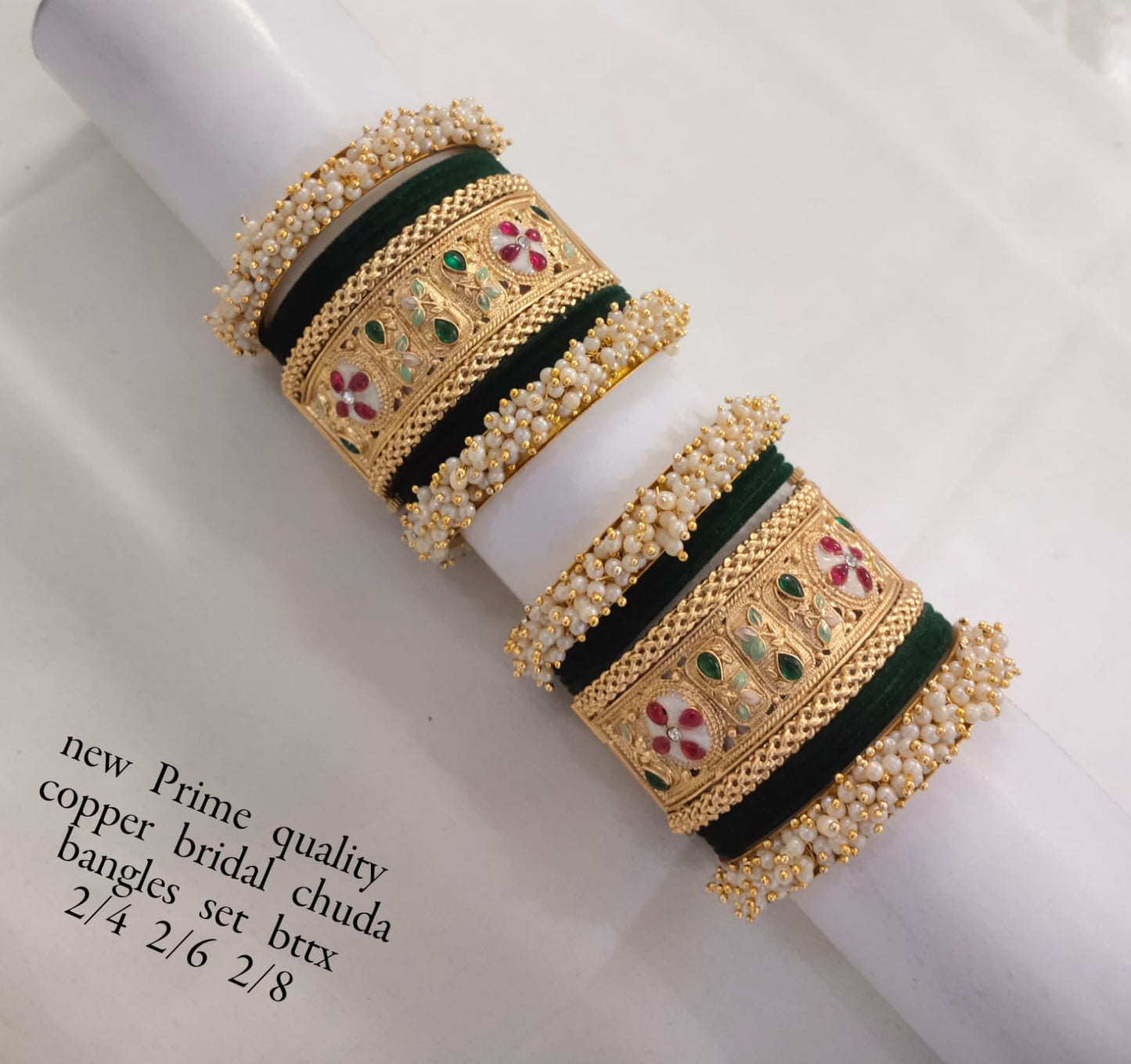 Gold Plated Velvet Bridal Set