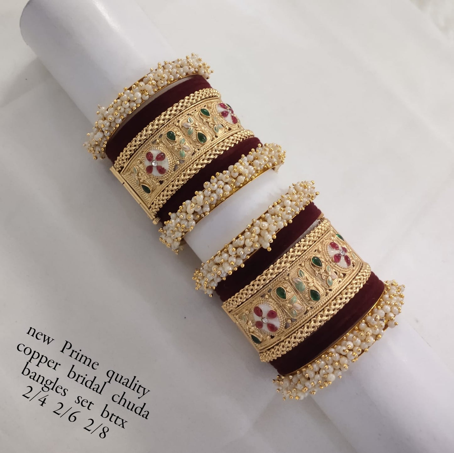 Gold Plated Velvet Bridal Set