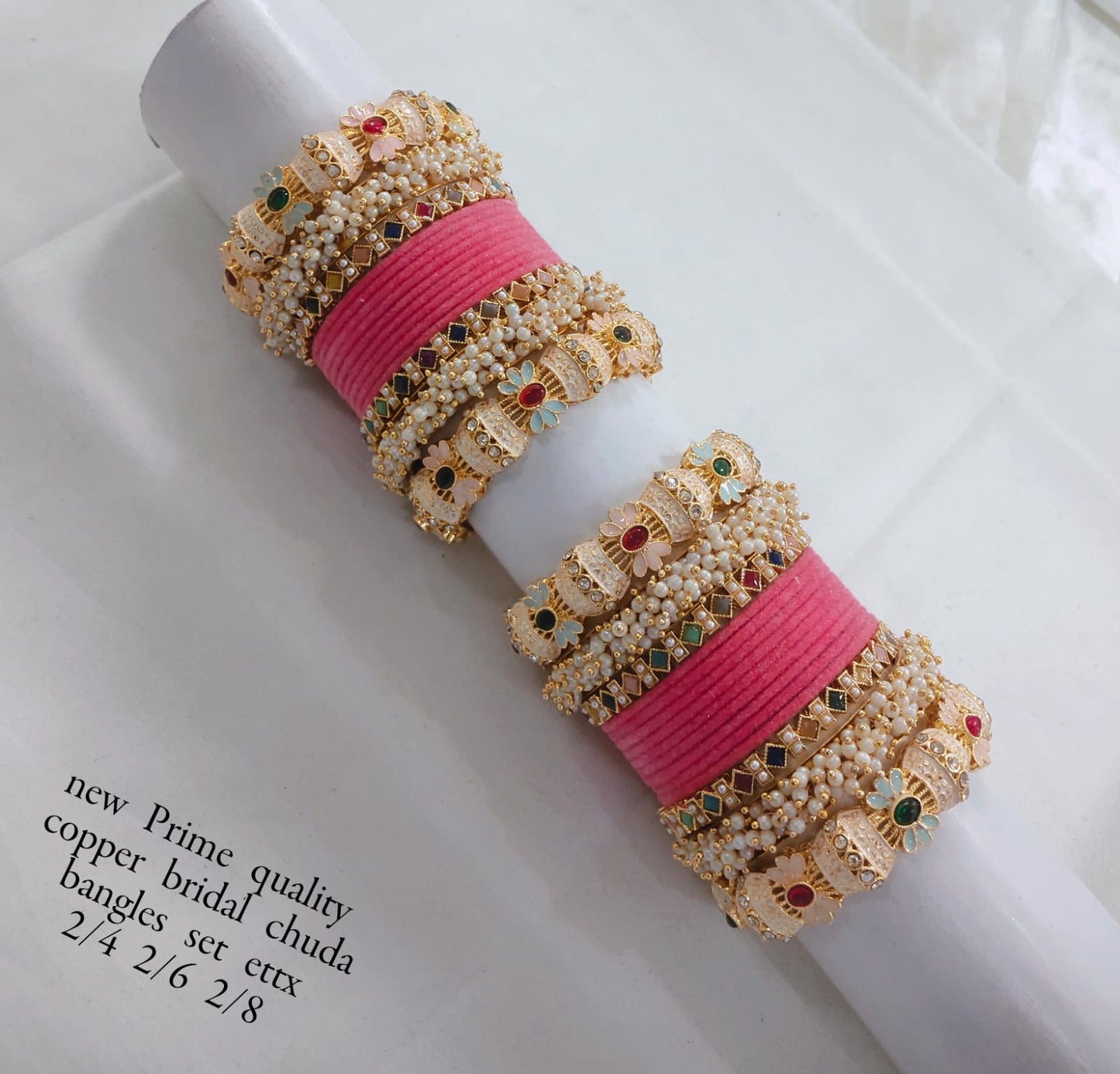 Gold Plated Velvet Bridal Chuda Set