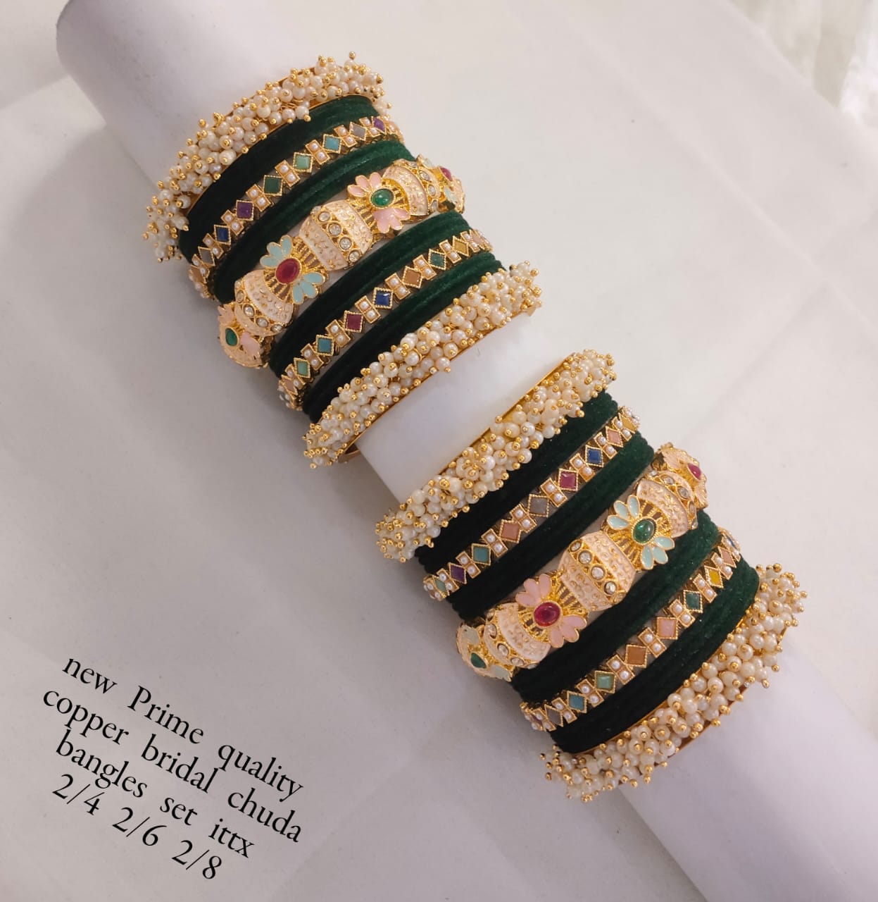 Gold Plated Velvet Bridal Chuda Set