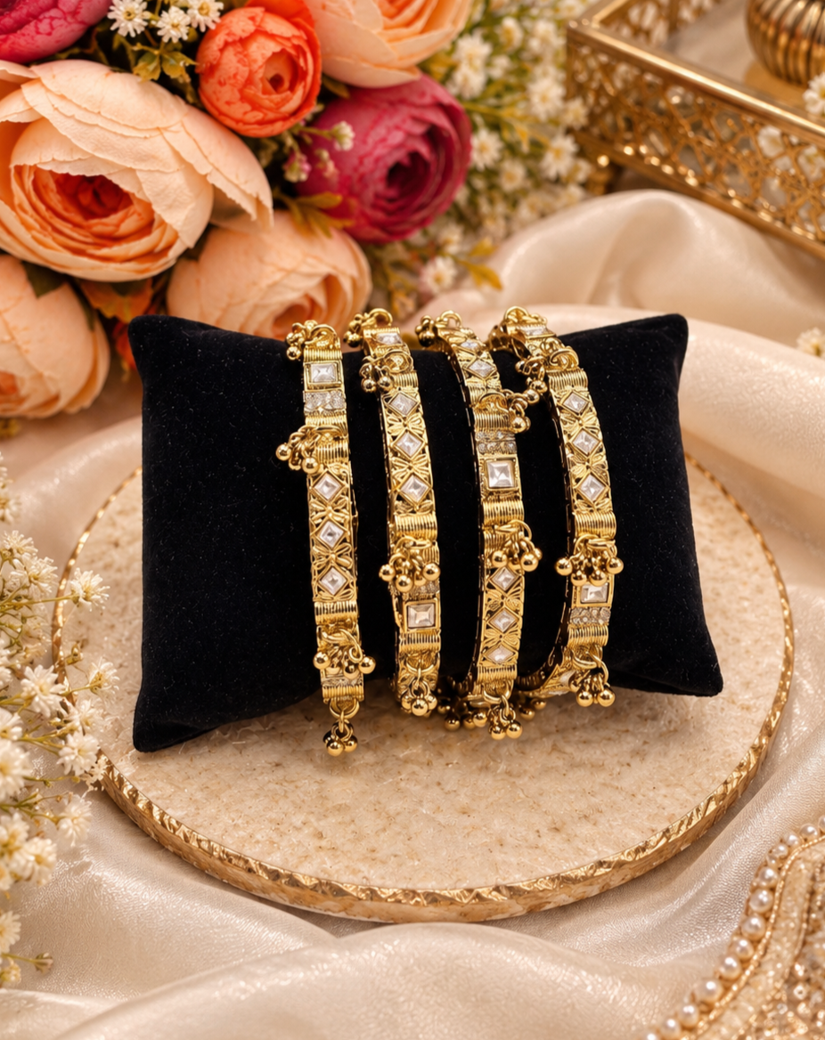 Ghungroo Charm Stone Studded Bangle