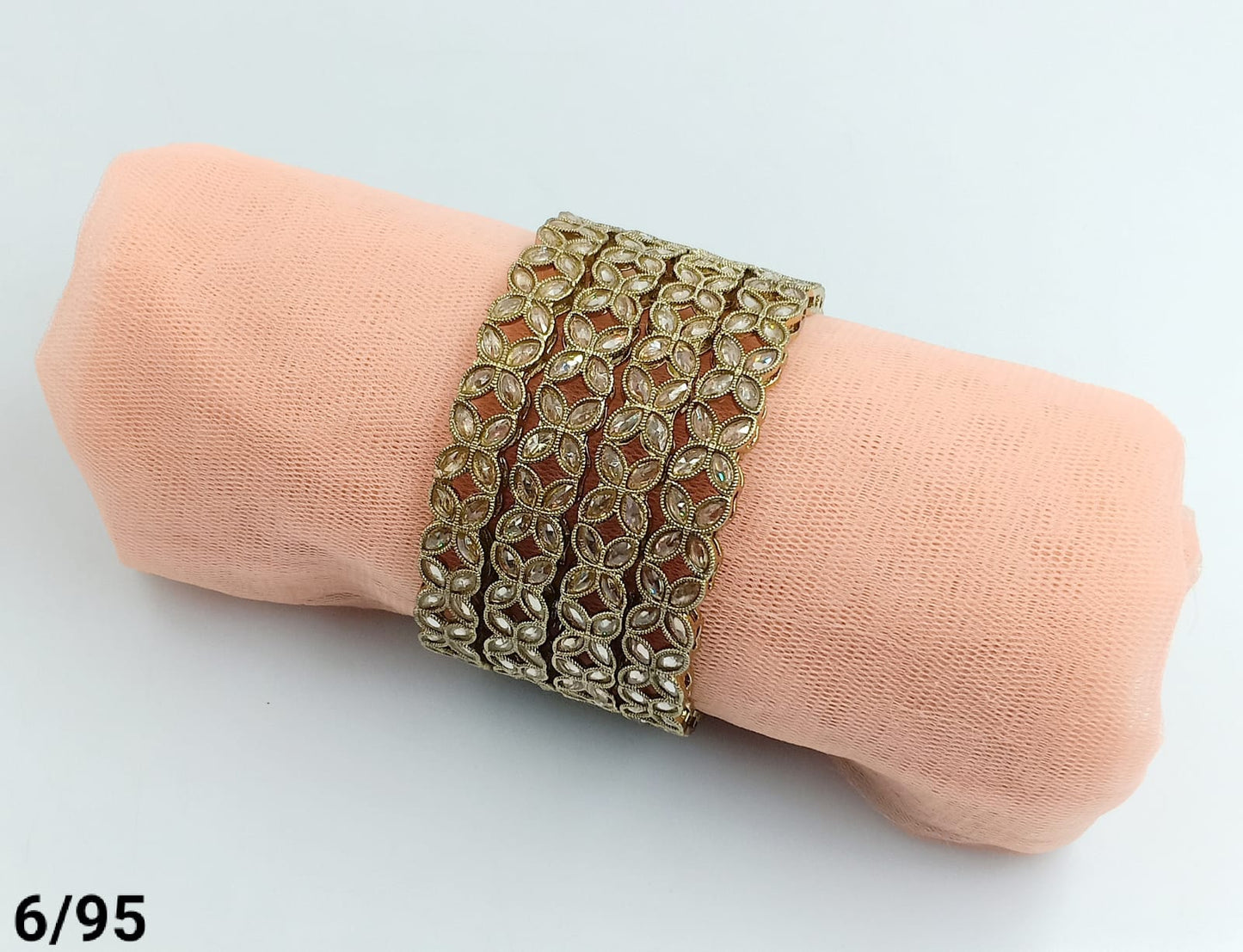Gold Plated Floral Bangles Set