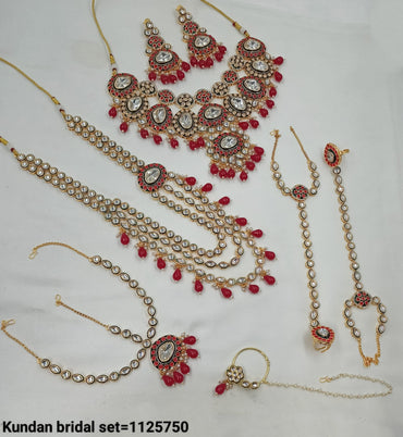 Royal CZ Bridal Jewellery Set with Multi-Layer Necklace, Choker & Complete Accessories