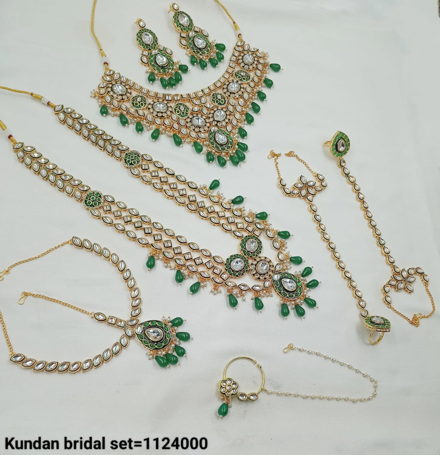 Grand Bridal CZ Jewellery Set – Full Wedding Ensemble with Choker & Accessories - Lucentemarket