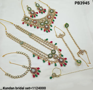 Grand Bridal CZ Jewellery Set – Full Wedding Ensemble with Choker & Accessories - Lucentemarket