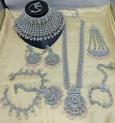 Elegant White & Silver Crystal Empress Bridal Set