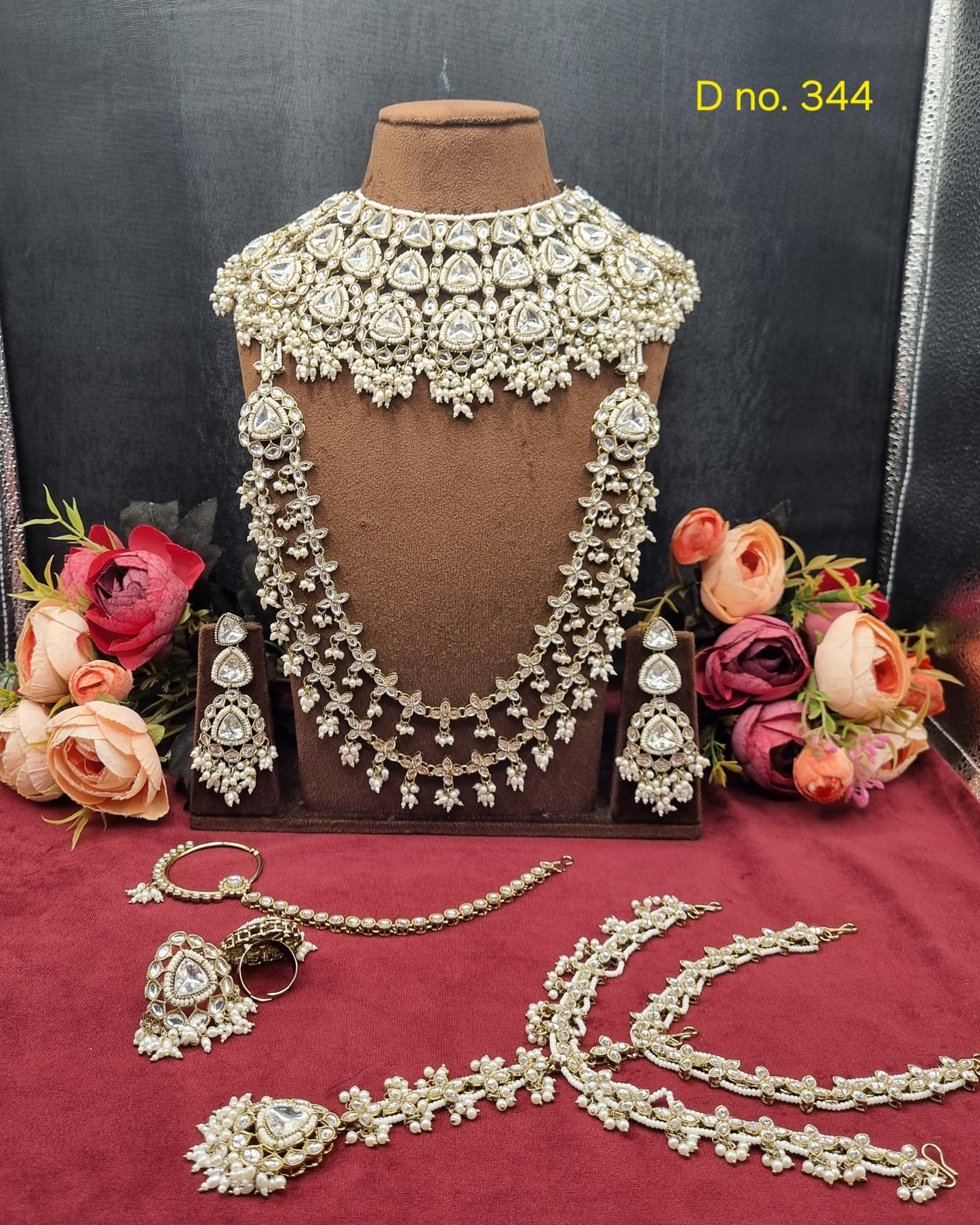 Bridal Polki & Pearl Handcrafted Jewelry Set