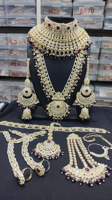 Gold-Plated Wedding Bridal Collection Jewellery Set For Woman & Girls