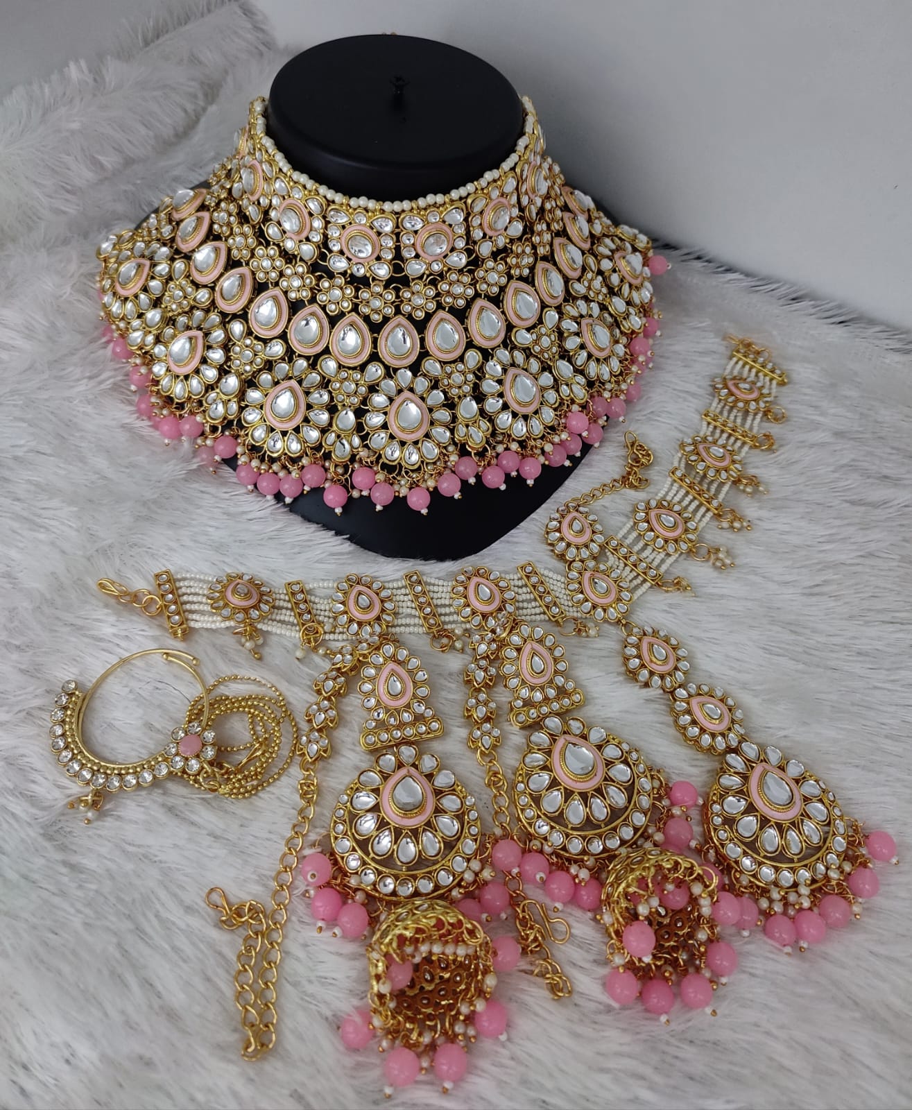 Gold Plated Kundan Stone Bridal Set
