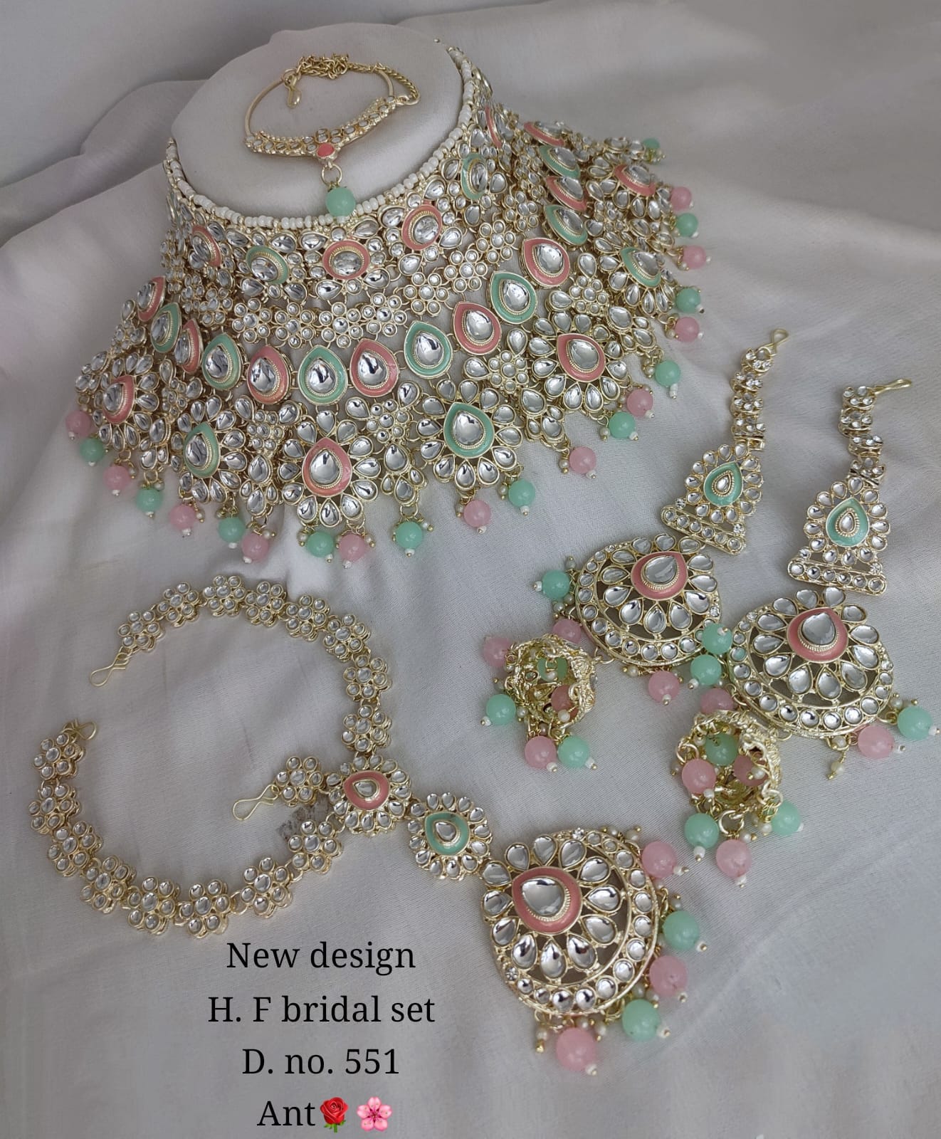 Fashion Gold Plated Kundan Stone Bridal Set