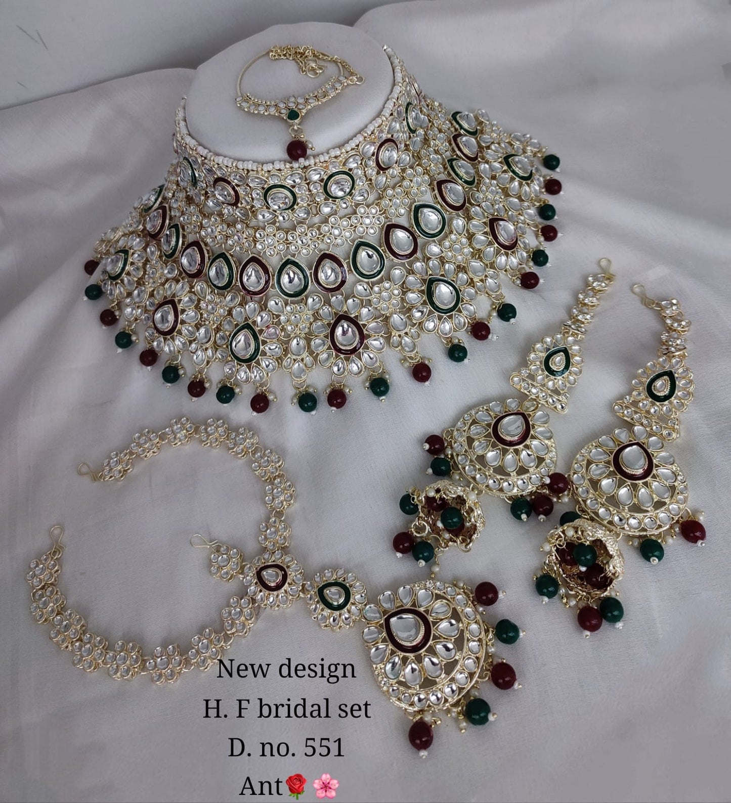 Fashion Gold Plated Kundan Stone Bridal Set