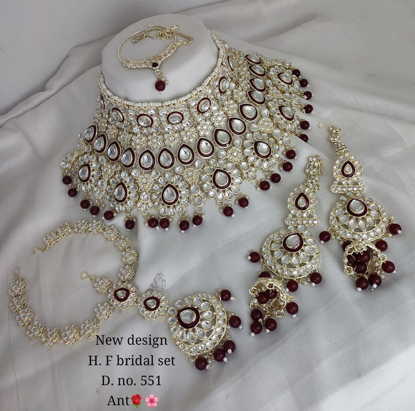 Fashion Gold Plated Kundan Stone Bridal Set