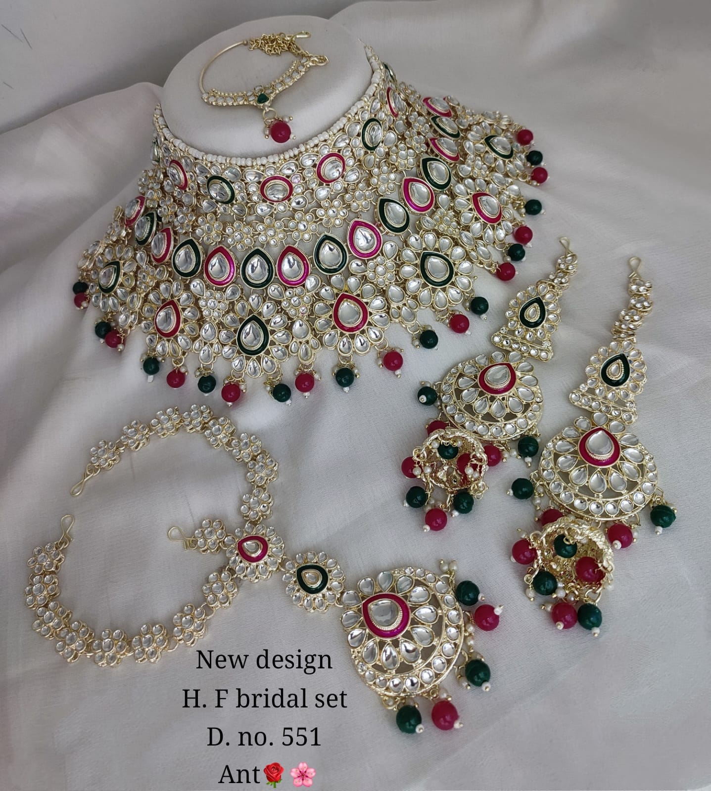 Fashion Gold Plated Kundan Stone Bridal Set