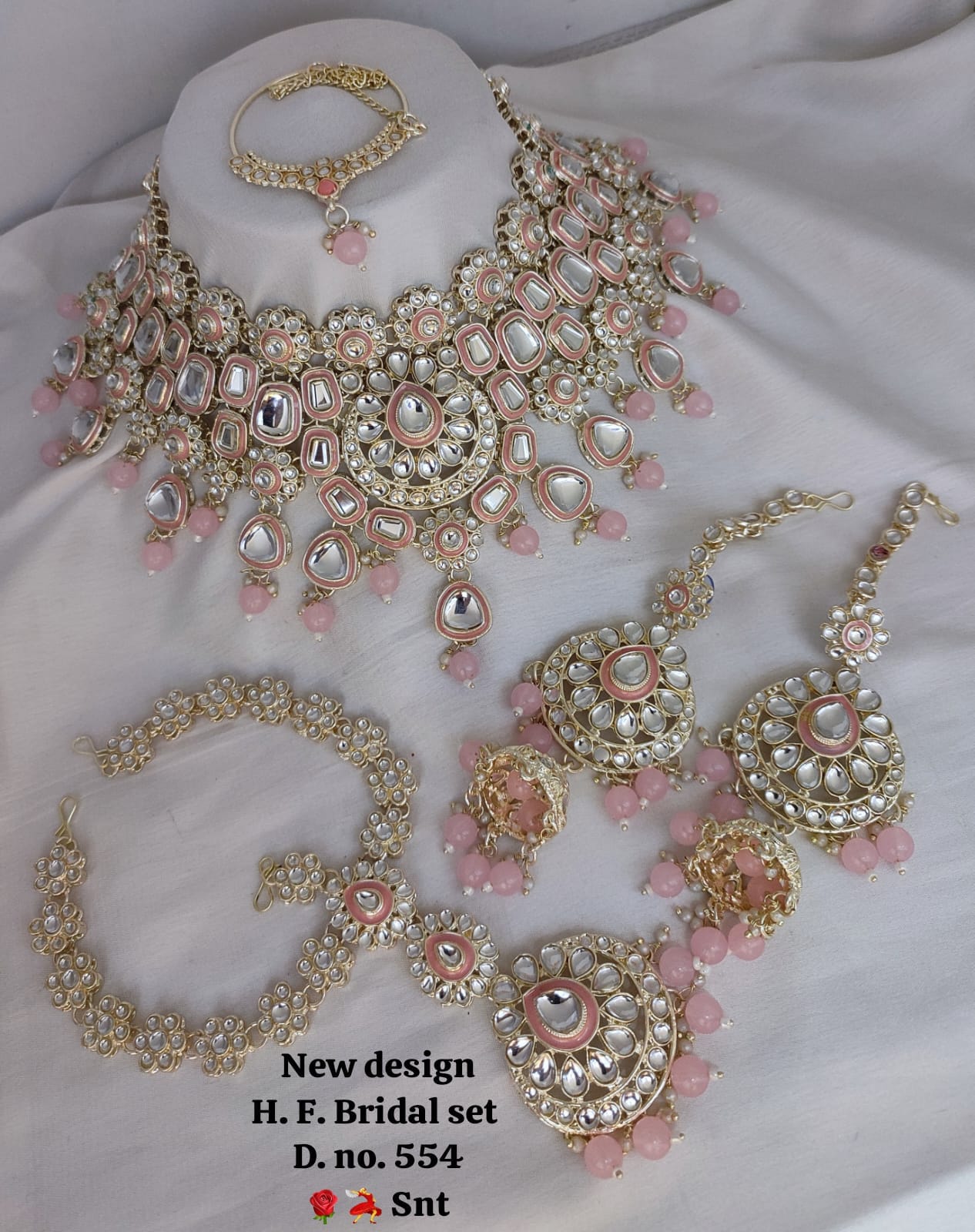 New Gold Plated Kundan Stone Bridal Set