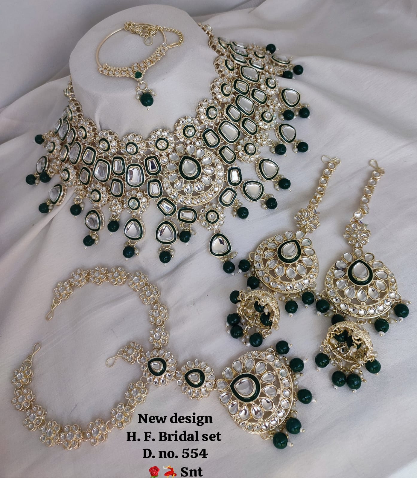 New Gold Plated Kundan Stone Bridal Set