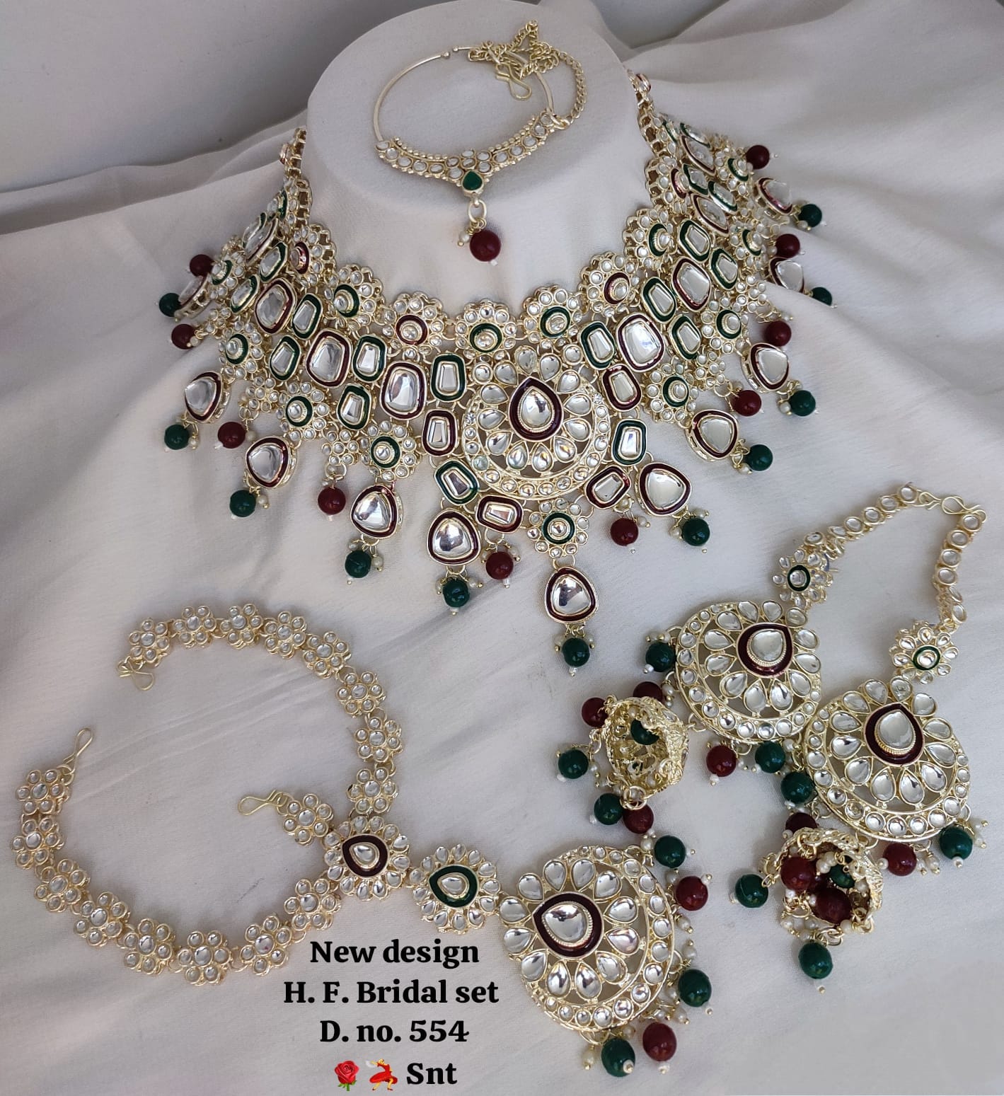 New Gold Plated Kundan Stone Bridal Set