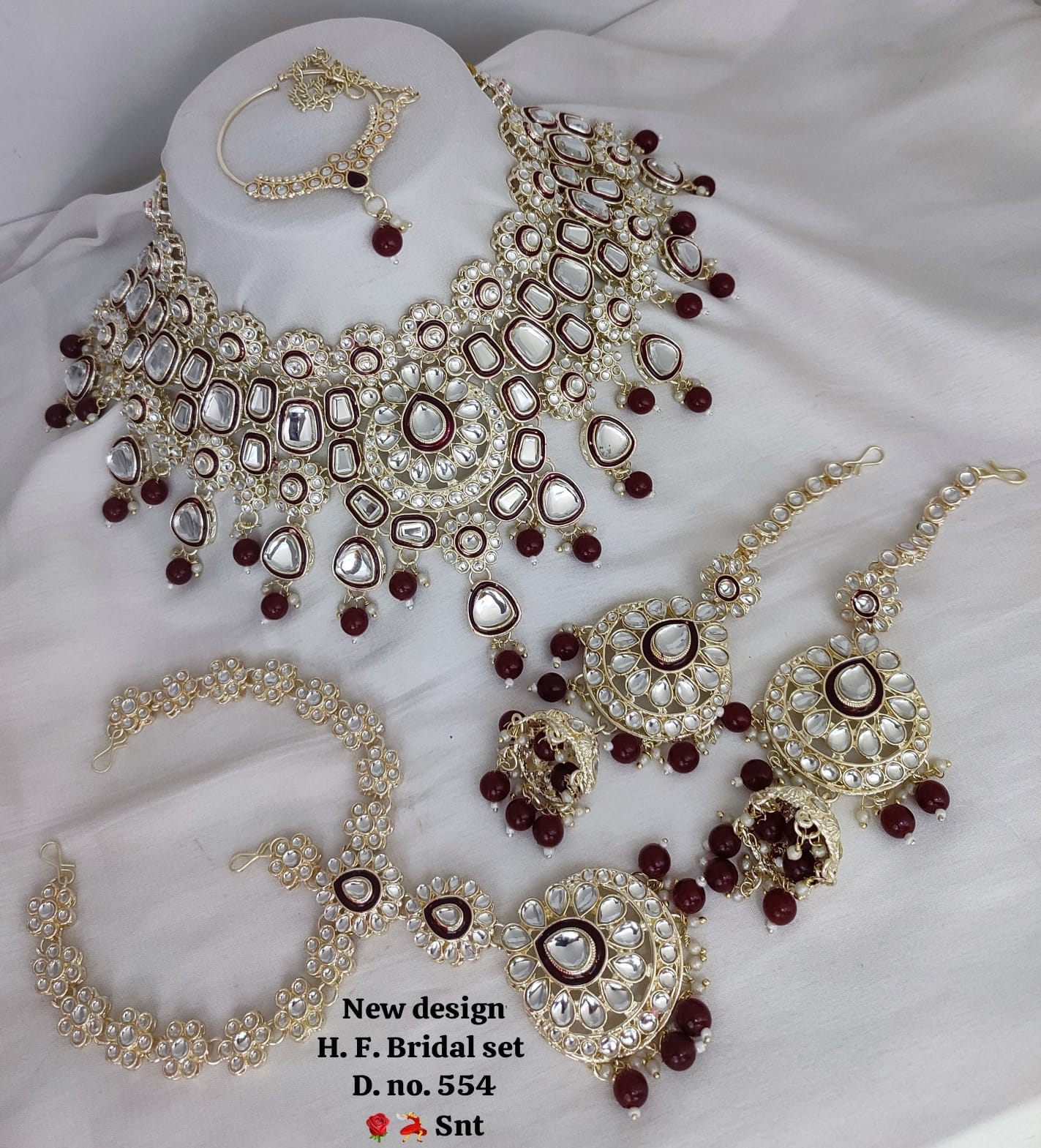 New Gold Plated Kundan Stone Bridal Set