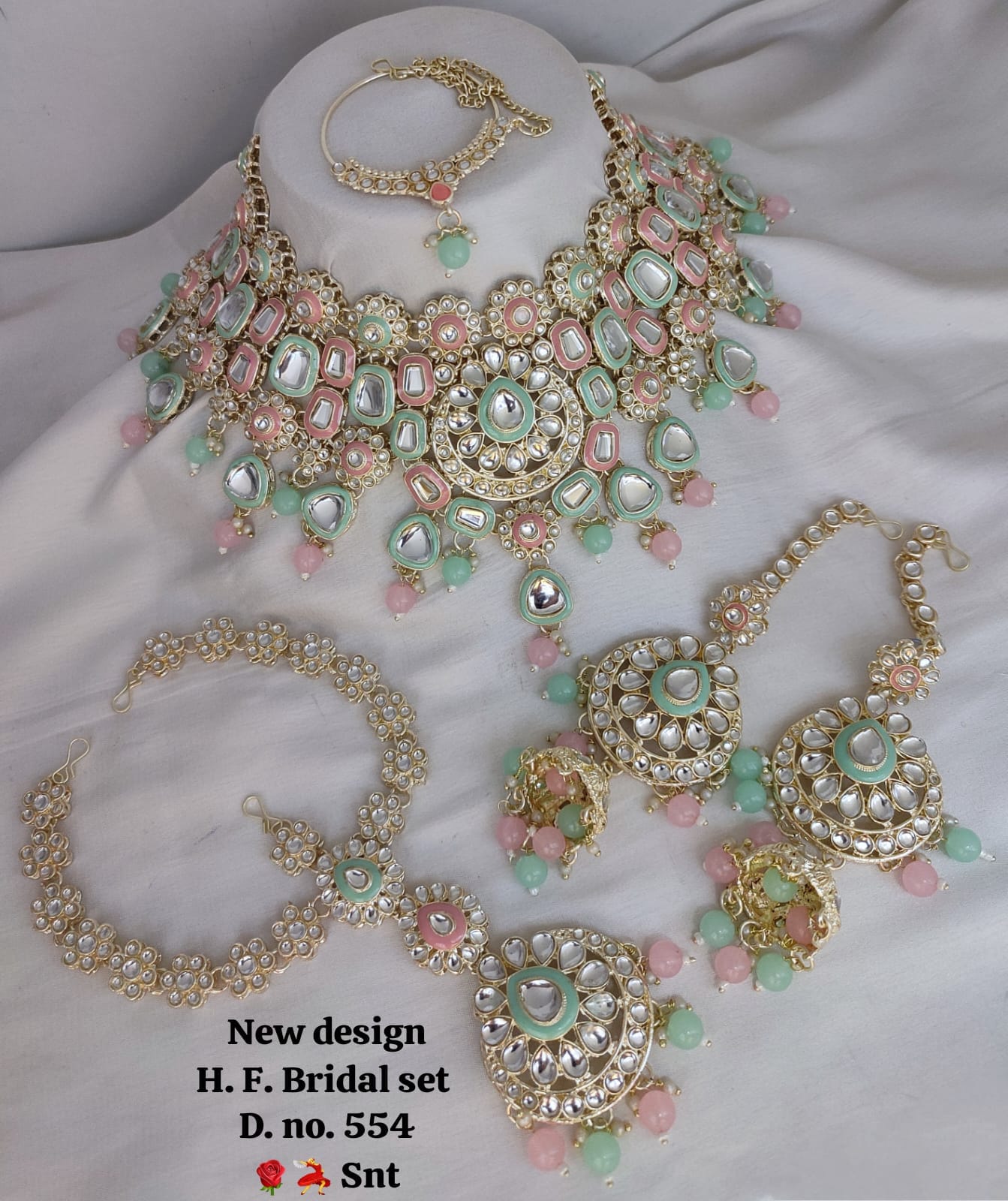 New Gold Plated Kundan Stone Bridal Set