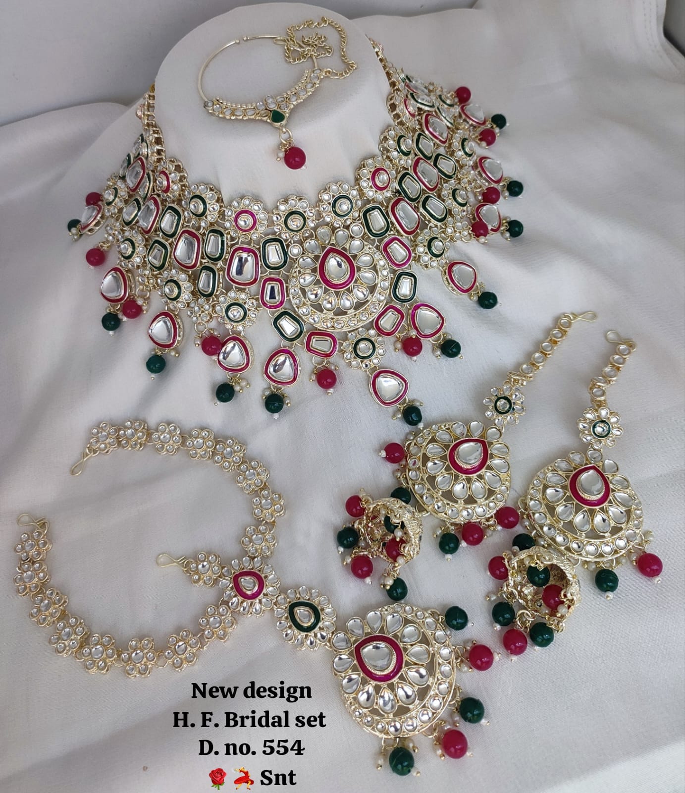 New Gold Plated Kundan Stone Bridal Set