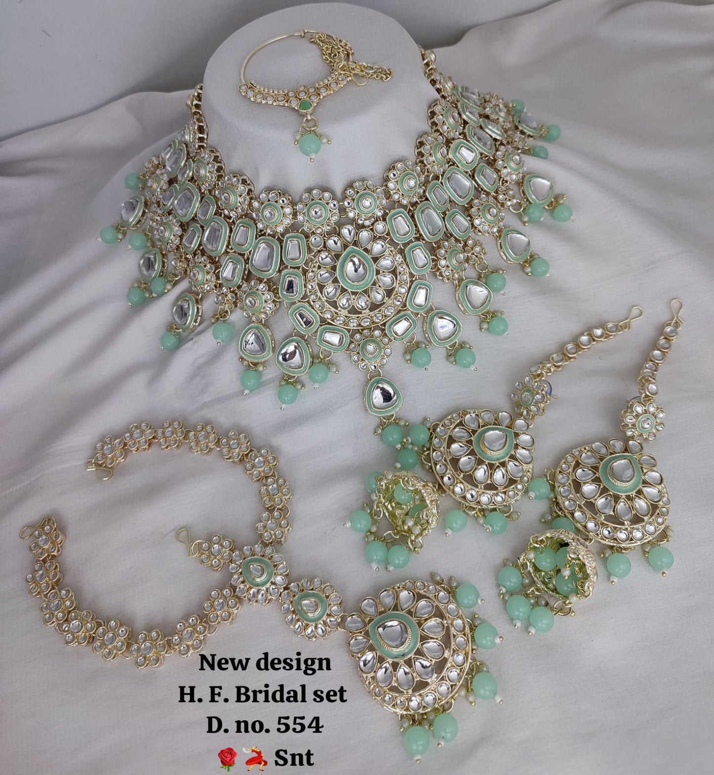 New Gold Plated Kundan Stone Bridal Set