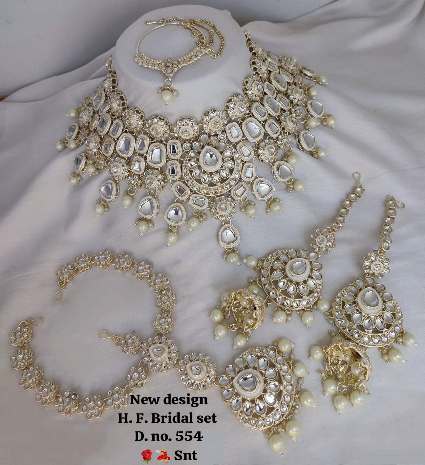 New Gold Plated Kundan Stone Bridal Set