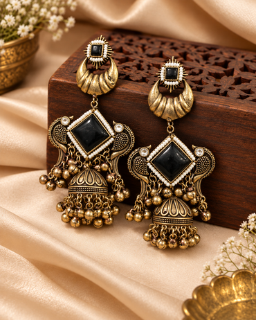 Antique Gold Statement Earrings for Women