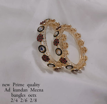 Gold Plated Kundan Bangle Set