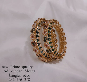 Gold Plated Meenakari Bangle set