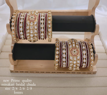 Gold Plated Kundan Bangle Set