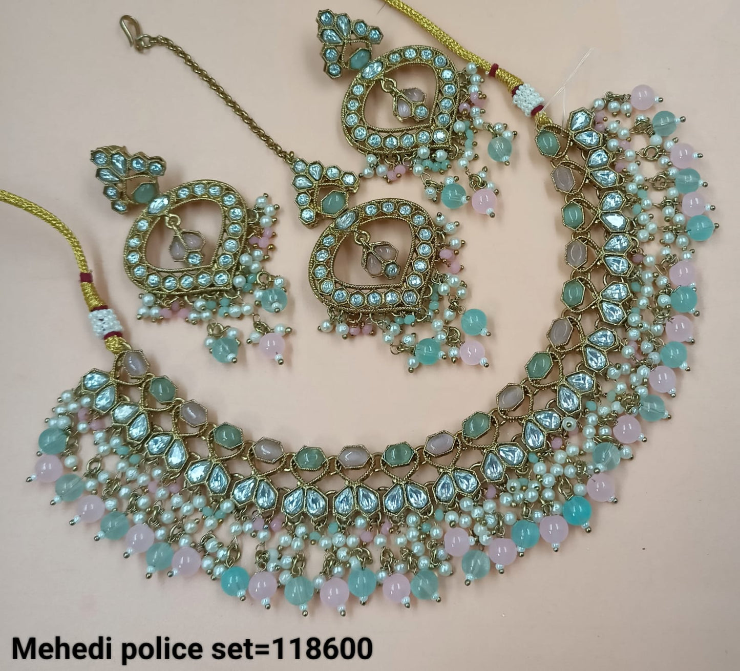 Antique Gold Plated Choker Necklace Set