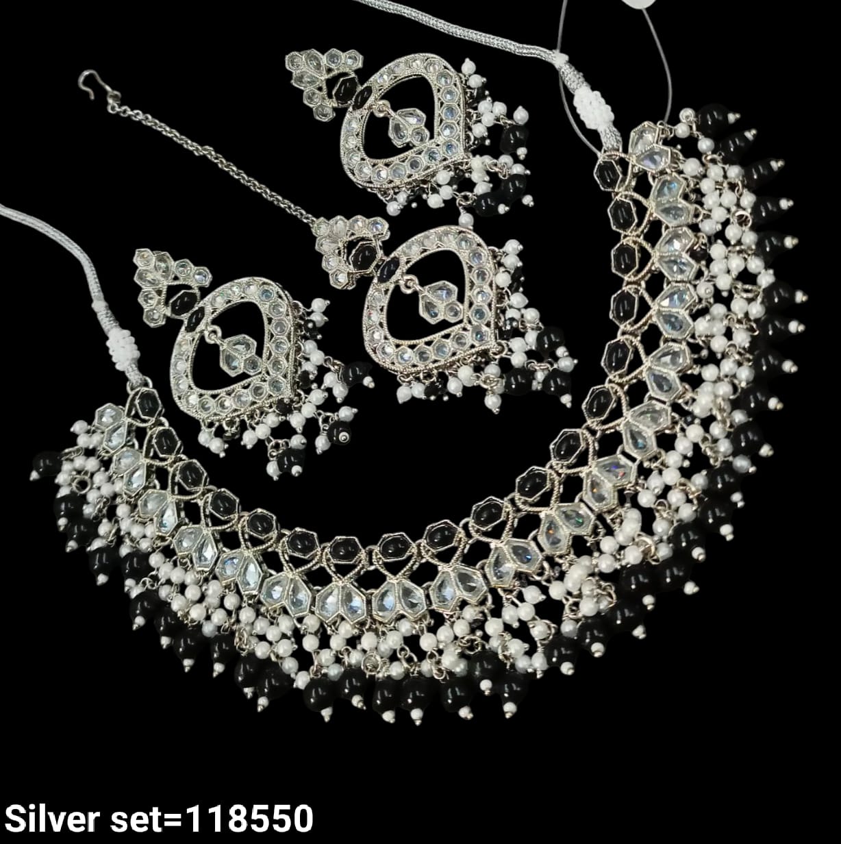 Fancy Silver Plated Choker Necklace Set