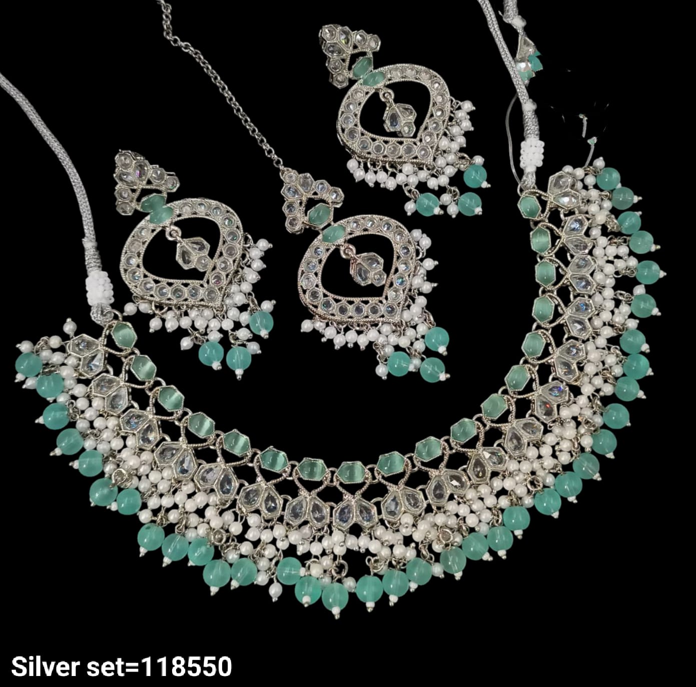 Fancy Silver Plated Choker Necklace Set