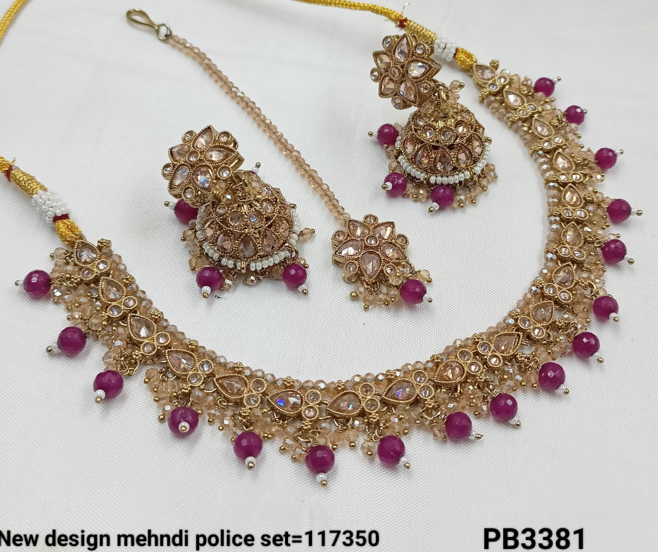 Antique Gold Plated Choker Necklace Set