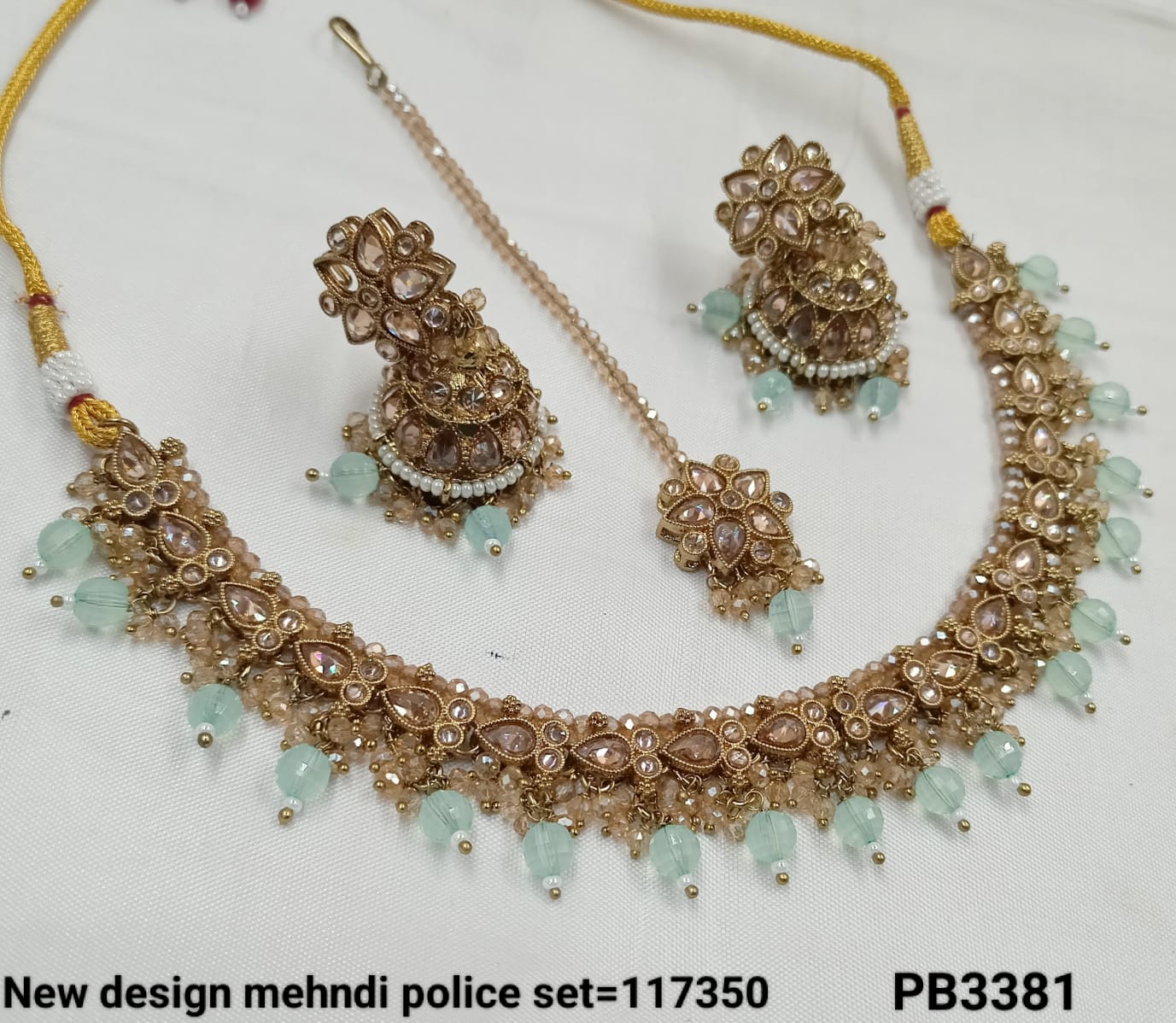 Antique Gold Plated Choker Necklace Set