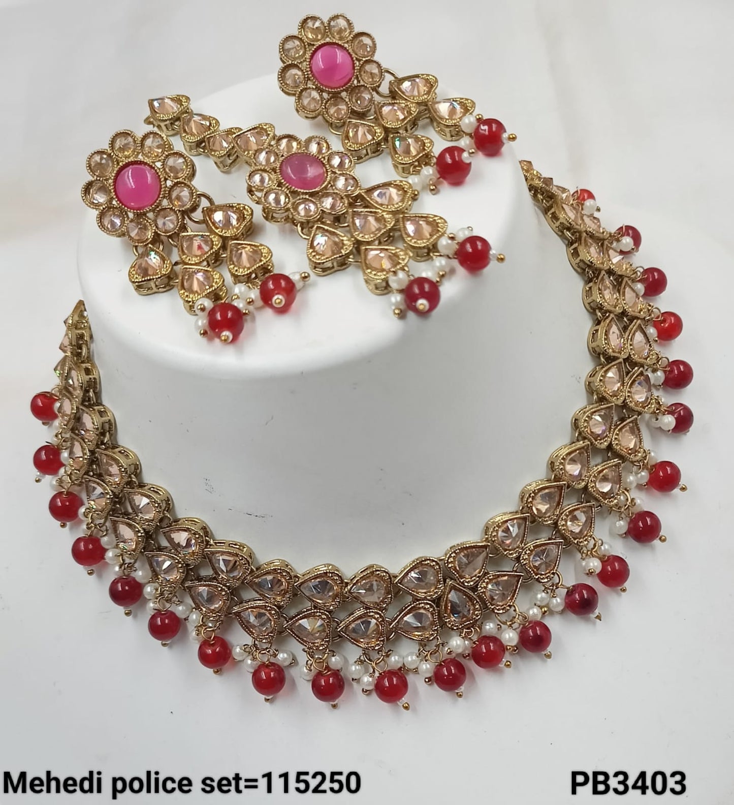 Antique Gold Plated Fancy Choker Necklace Set