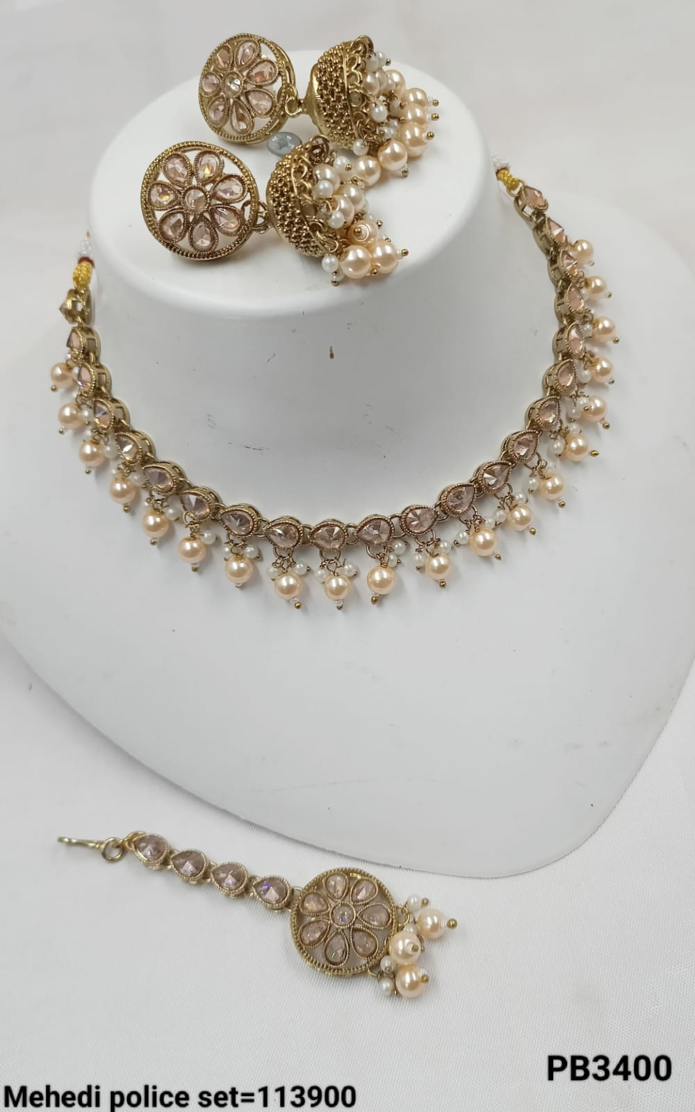 Antique Gold Plated Choker Necklace Set