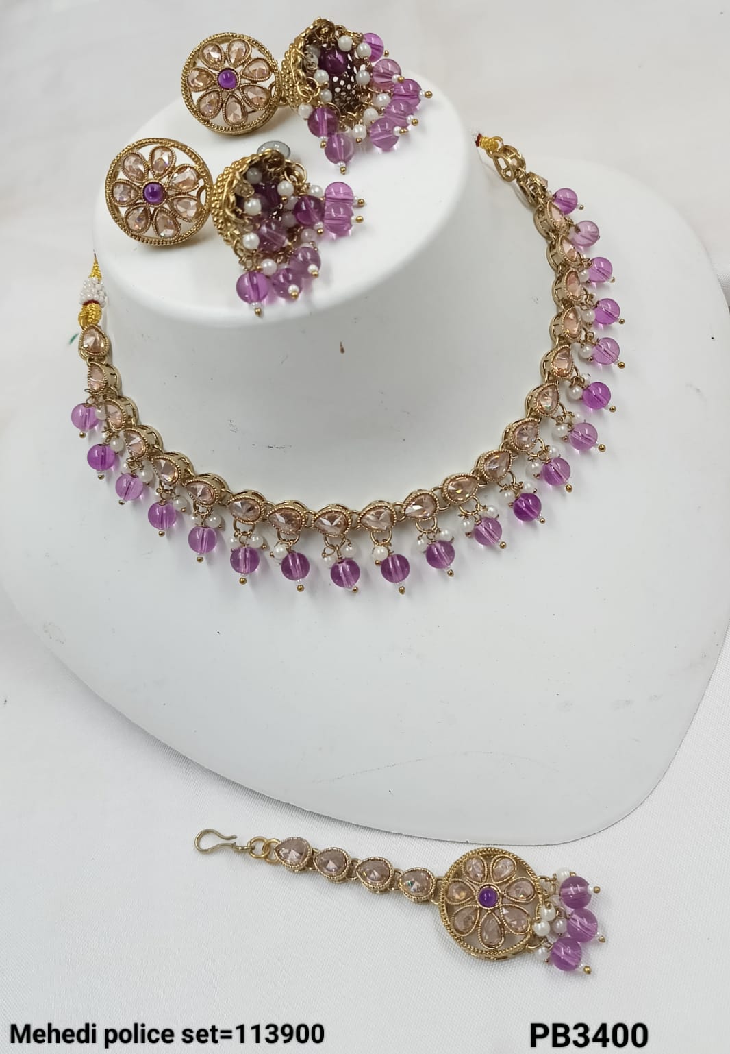 Antique Gold Plated Choker Necklace Set