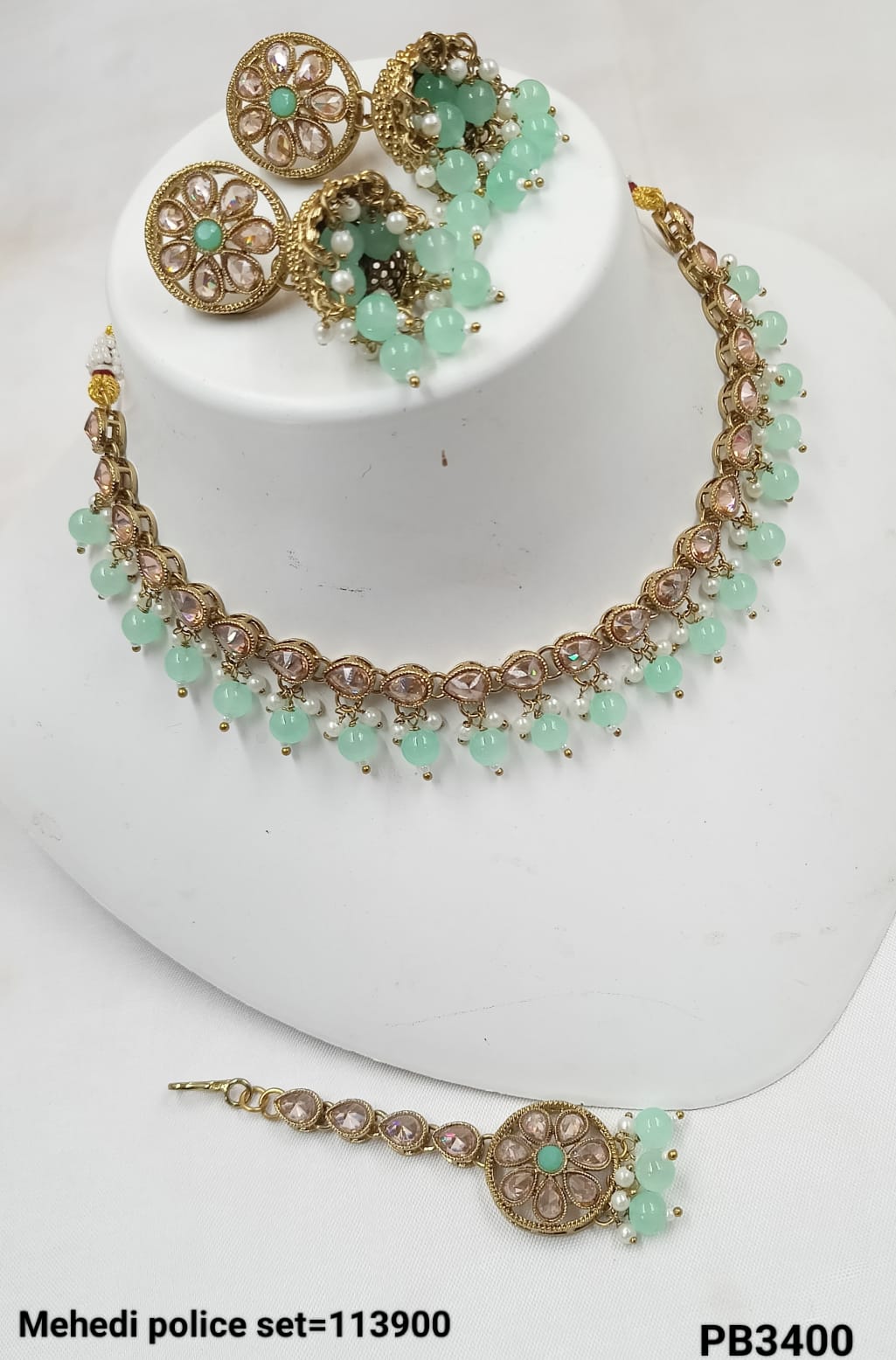 Antique Gold Plated Choker Necklace Set