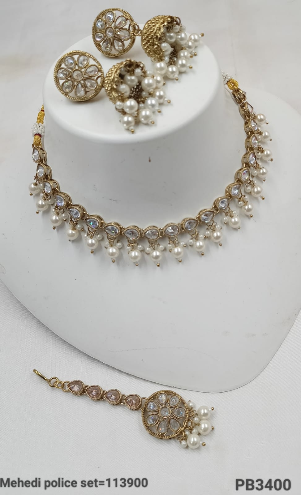 Antique Gold Plated Choker Necklace Set