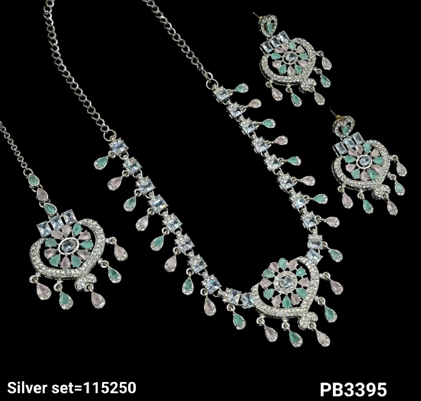 Silver Plated Fancy Choker Necklace Set