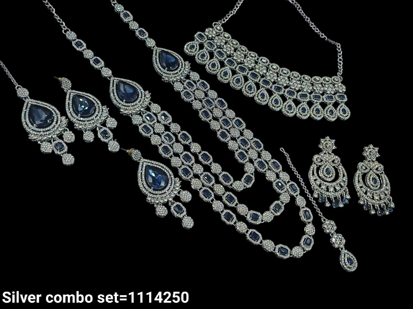 Silver Plated Fancy Combo Necklace Set
