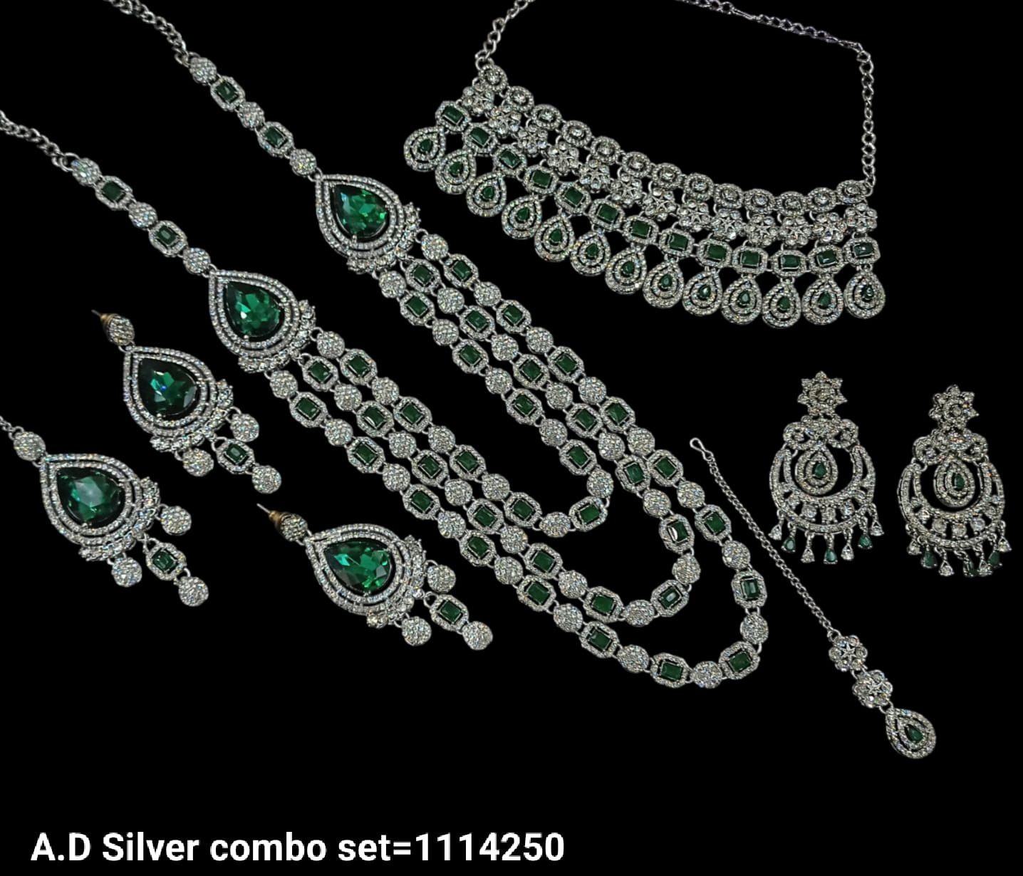 Silver Plated Fancy Combo Necklace Set