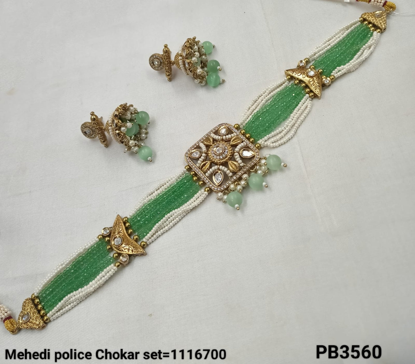 Antique Gold Plated Fancy Choker Necklace Set