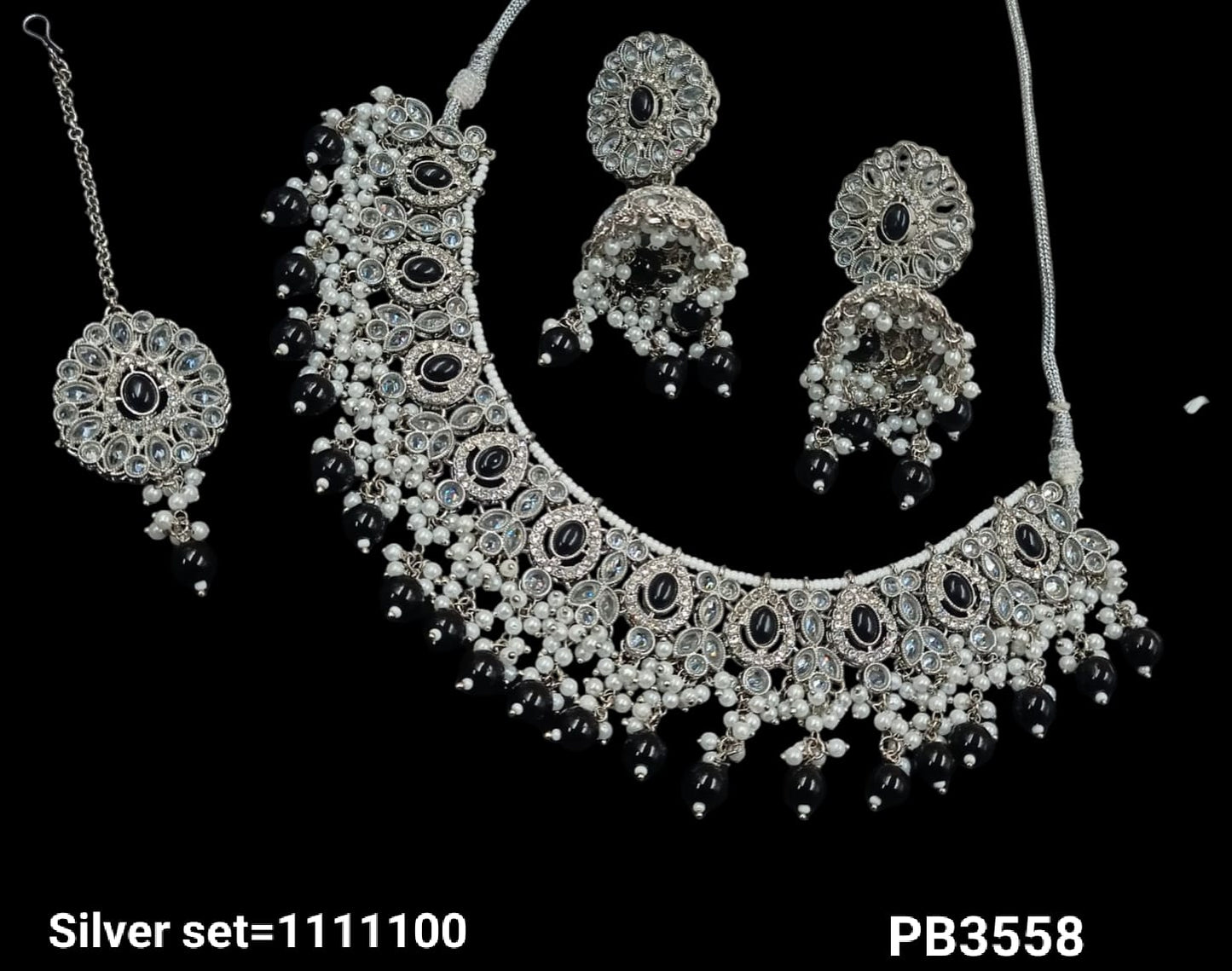 Silver Plated Choker Necklace Set