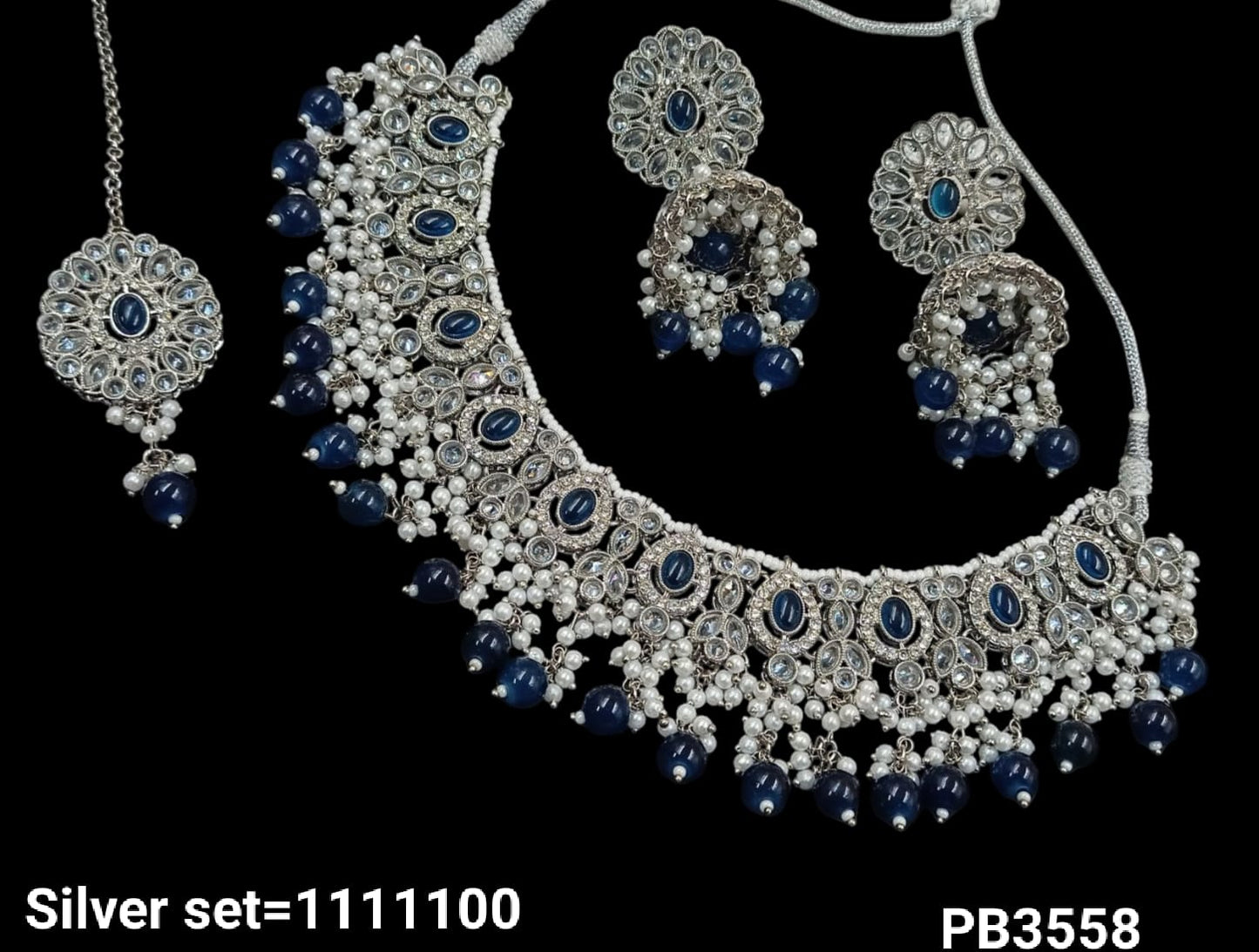 Silver Plated Choker Necklace Set