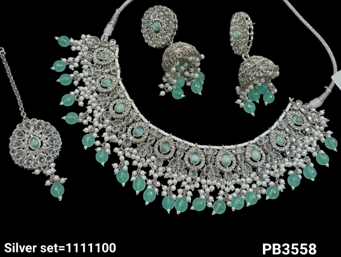 Silver Plated Choker Necklace Set