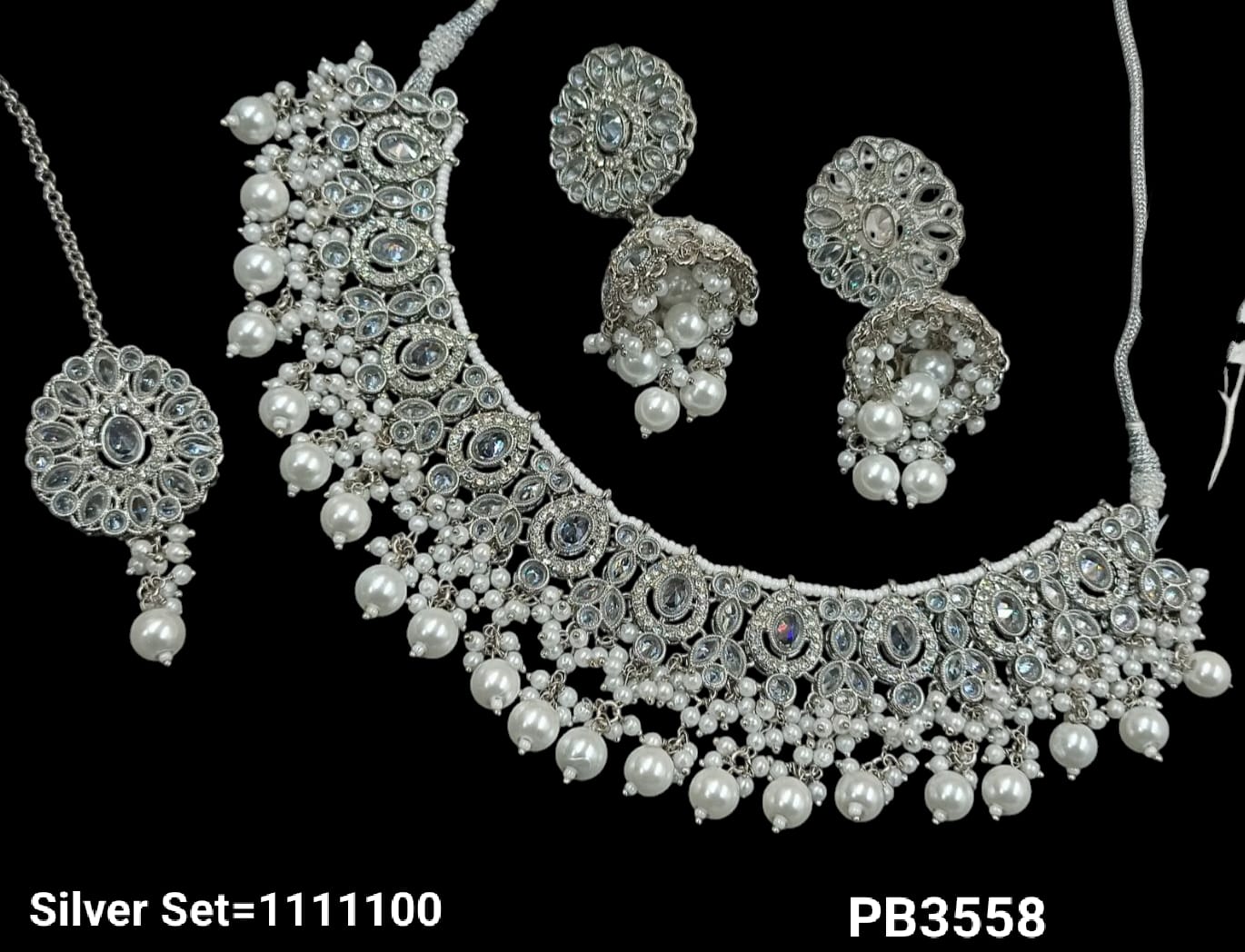 Silver Plated Choker Necklace Set