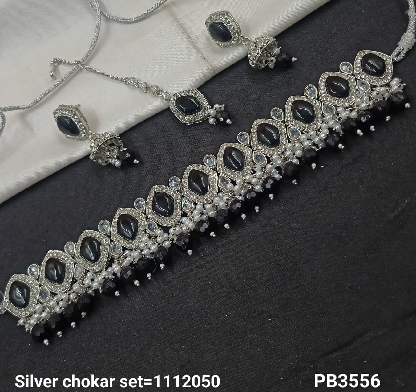 Silver Plated Choker Necklace Set