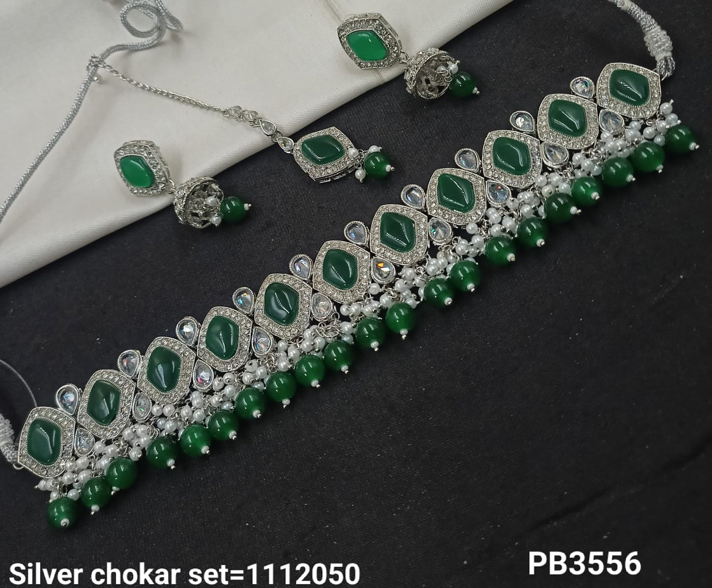 Silver Plated Choker Necklace Set