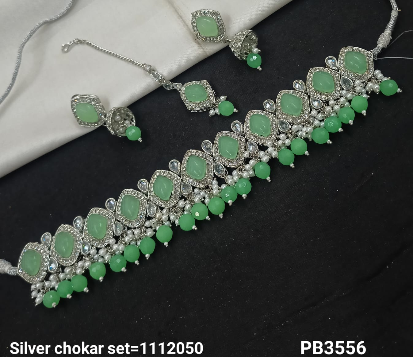 Silver Plated Choker Necklace Set